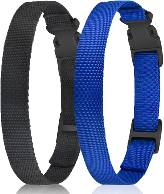 PetJoy Dog Collars Strap, Replacement Collar for Shock Reflective Collar, Adjustable Classic Dog Collar Strap for All Varieties Small Medium Large Dogs (Black & Blue)