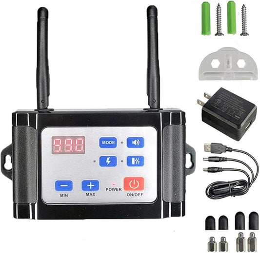 Wireless Dog Fence & Dog Training 2 in 1 System,Electric Wireless Fence Container for Dogs with Remote, Adjustable Range Control & Display Distance, Waterproof Reflective Stripe Collar for All Dogs,fo