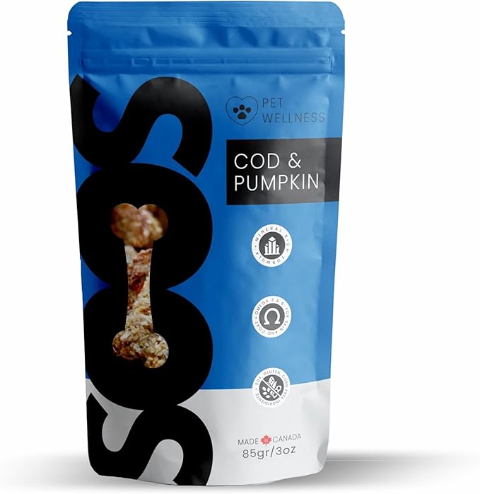 SOOS Cat and Dog Treats (3OZ, Cod & Pumpkin)