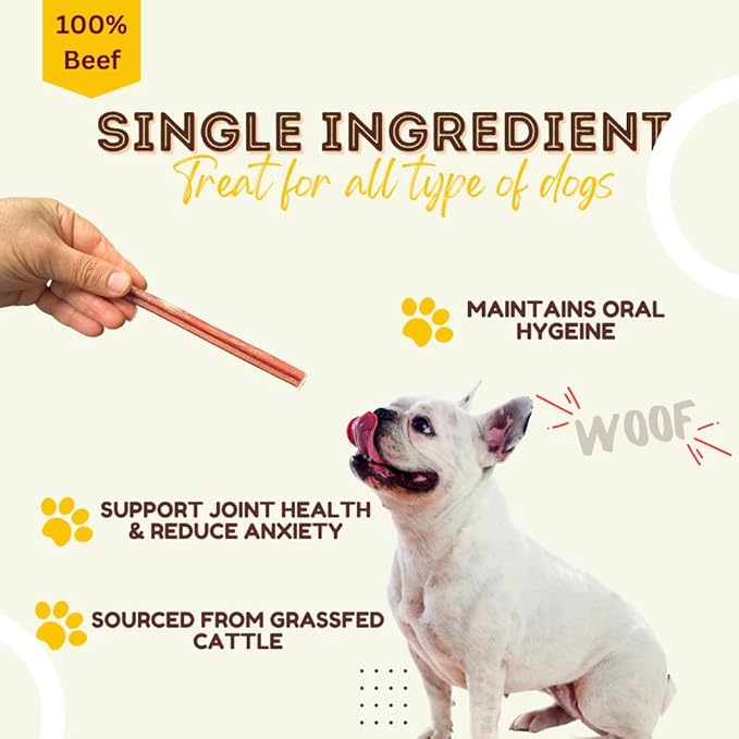 Woofley's 6" Regular Sized Buffalo Bully Sticks - (100 Count) - Bully Sticks for Dogs - Long Lasting Bully Stick Dog Chews