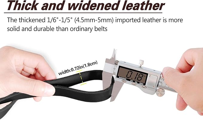 Leather Dog Leash 4ft x 3/4 inch, Heavy Duty Dog Training Leash, Strong Sturdy Genuine Leather Braided Pet Leashes, Soft and Comfortable Pet Lead for Large, Medium Dogs
