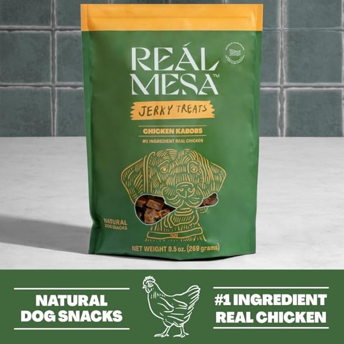 Chicken Kabob Jerky Treats for Dogs - All-Natural, Premium Chicken & High-Protein Dog Snacks for Training & Rewarding - Healthy, Delicious Kabobs Dog Treats (9.5oz)