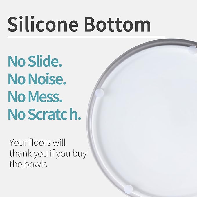 Dog Bowl Ceramic for Medium Large Breeds, Heavy Weighted Dog Food Water Feeder Dish, Non - Slip Modern Cute Extra Big Porcelain 8 in Pet Dog Bowl Maze Grey White