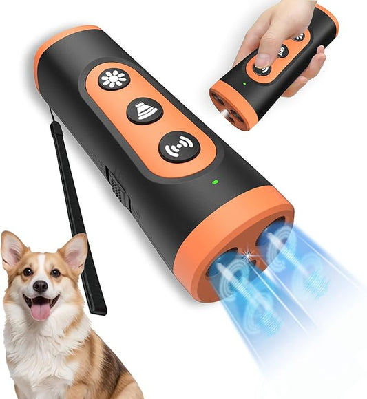 Anti Barking Device for Dogs – Ultrasonic Rechargeable Bark Deterrent with 4 Safe Modes, 50ft Range, Portable and Effective for All Dogs