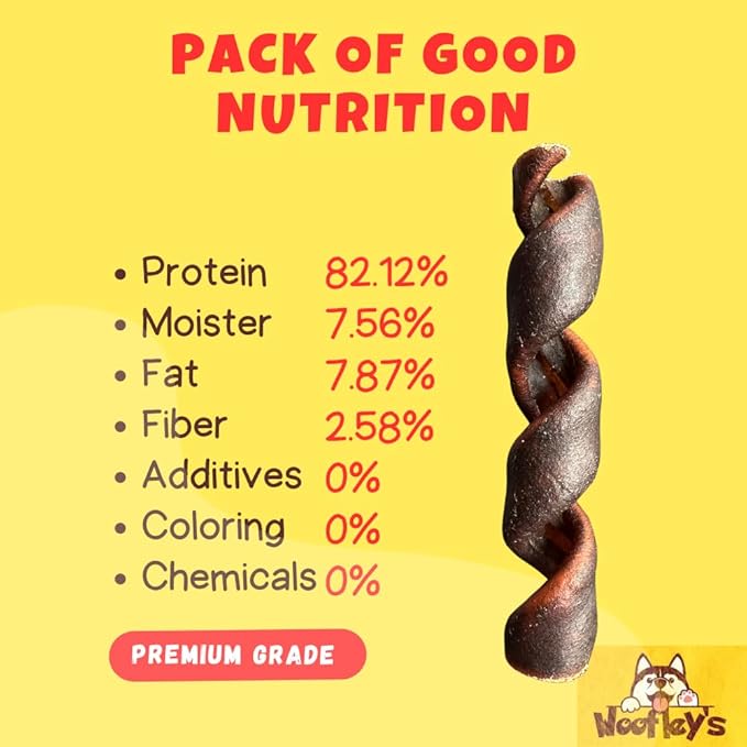 Woofley's 6 Inch Collagen Springs - 12 Count - Collagen Chews for Medium & Large Dogs - Bully Stick Spiral Rawhide Alternative