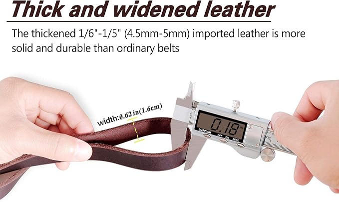 LWBMG Leather Dog Leash 6ft x 5/8 inch, Heavy Duty Leather Dog Training Leash, Soft Handmade Braided Pet Leashes for Large Medium & Small Dogs
