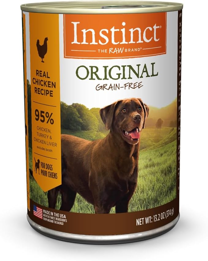 Instinct Original Wet Dog Food, Grain Free Recipe - Real Chicken, 13.2 oz. Cans (Pack of 6)