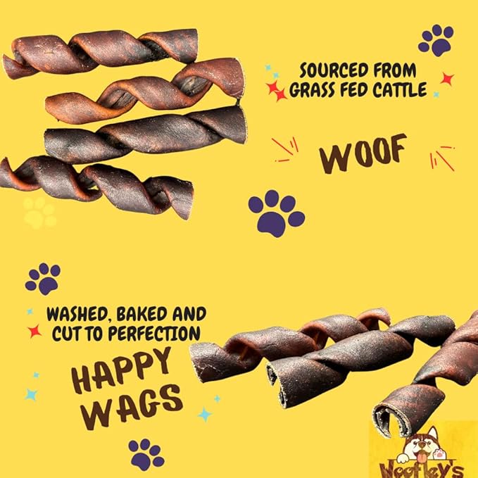 Woofley's 6 Inch Collagen Springs - 12 Count - Collagen Chews for Medium & Large Dogs - Bully Stick Spiral Rawhide Alternative