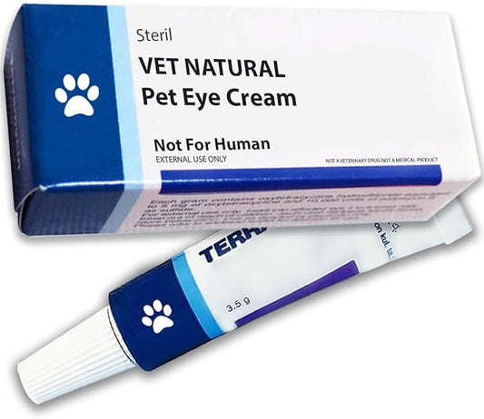 Vet Natural Pet Eye Cream– Gentle Eye Care for Dogs, Cats, Horses, Birds, Cattle, Sheep, Puppies & Kittens – Supports Eye Comfort, Reduces Redness & Discharge – 3.5g Tube