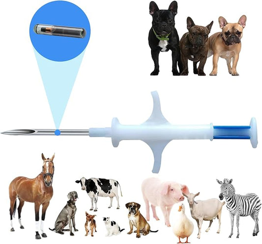 5 Pack 2.12X12 mm ISO Compliant Transponder Microchip ID Tag for Horse Dogs Sheep Pig Pets and Big Animals with 15 Digit ID Number Universal Standard (Large Size 2.12X12mm)