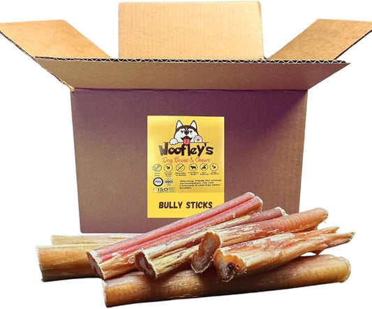 Woofley's 4-5" Bulk Bully Sticks - (50 Count) - Bully Sticks for Dogs - Long Lasting Dog Chews