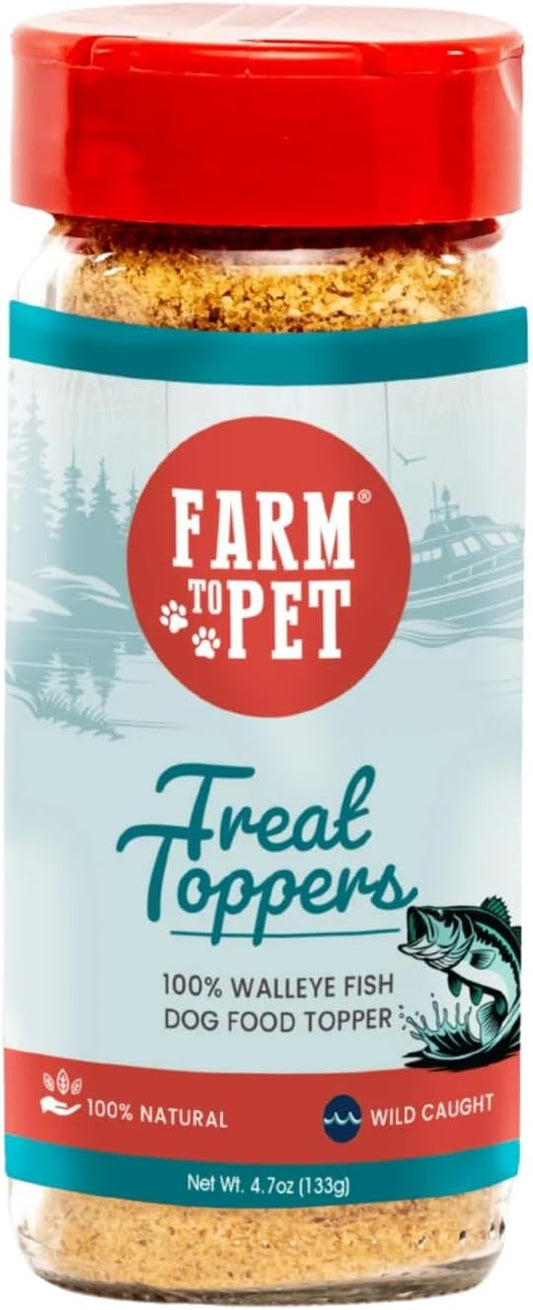 Farm To Pet - Dog Food Topper - 4.7 oz Fish Meal Toppers for Dogs, Single Ingredient, Lean, All Natural, Healthy Food for Small, Medium, Large Breeds, & Puppies - Made in USA