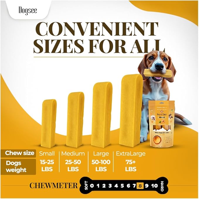 Dogsee Himalayan Yak Chews with Turmeric/Curcumin (Small - 3 Bars) | for Small Dogs | Dog Treats for Dogs | Help Alleviate Joint Pain | Rawhide-Free