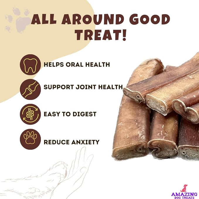 Amazing Dog Treats Bully Sticks 6 Inch [Extra Thick - 10 Pcs/Pck] -NO Hide Bones for Dogs - Safe Chews for Dogs - Long Lasting Bully Sticks for Dogs