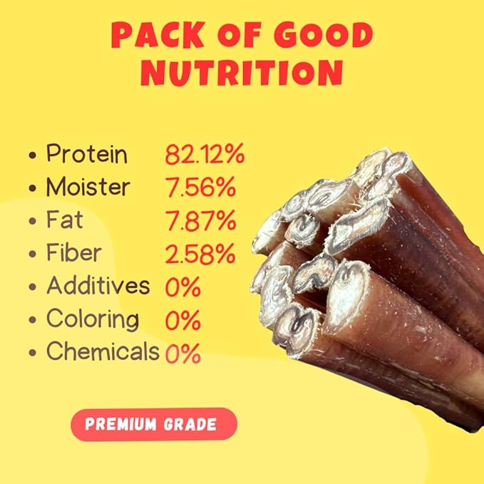 Woofley's 6" Regular Sized Buffalo Bully Sticks - (25 Count) - Bully Sticks for Dogs - Long Lasting Bully Stick Dog Chews