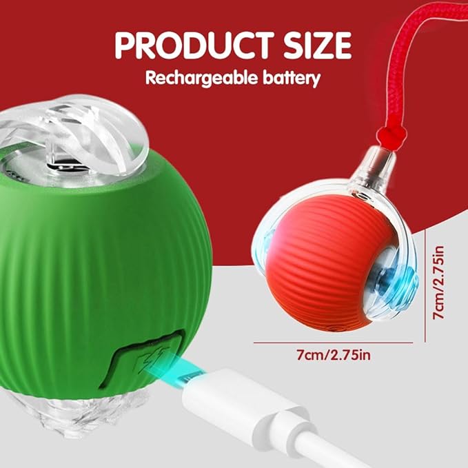 Yilia Interactive Rolling Cat Dog Ball Toy, Upgrade Automatic Moving Cat Toys, Self Rolling Dog Ball Interactive Cat Toys, Smart Automatic Electric Balls Toys for Bored Cats Dogs (Mix B 3PCS)