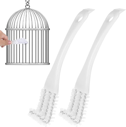 2pcs Bird Cage Cleaner with Long Handle & Shovel, Bird Cage Brush Easy Removal Parrot Kennels Perches Poop, Bird Droppings Removal Brush Durable Cage Cleaning Tool & Accessory