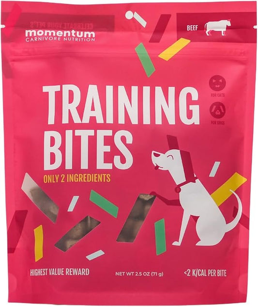 Momentum Carnivore Nutrition Freeze-Dried Beef Training Bites – Two Ingredients-Beef Kidney and Heart, Grain-Free, All-Natural Dog Treats –Made in USA – Perfect for Training & Rewards- 2.5 oz Bag