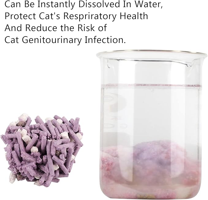 Tofu Cat Litter, Dust-Free Kitty Litter, Ultra Absorbent Clumping Cat Pellet Litter, Fast Drying, Lavender Odor Control, Less Scattering, Dust-Free Mixed.