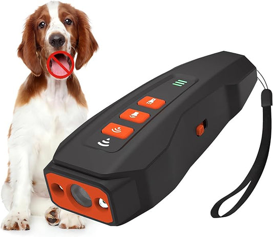 Dog Bark Deterrent Devices,Rechargeable Anti Barking Device Up to 32.8ft Effective Control Range Stops Bad Behavior Dog,Safe for Human & Dogs,Better than Shock Collars or Dog Training Collars,Black