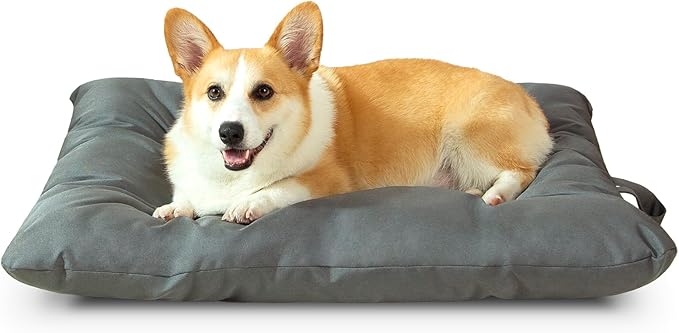 Extra Large Dog Bed Washable Pet Bed Mattress with Oxford Fabric Pillow Cushion for Crate Kennel Pet Easy-Carry Cat Beds,47”Lx29”W,Gray
