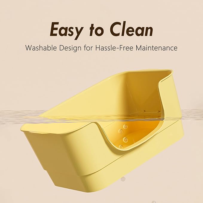 Extra Large Cat Litter Box with High Sides,23.23"×16.34"×8.46",Jumbo Kitty Litter Box with Low Entry,XL Cat Boxes for Indoor Cats,Easy to Clean,Anti-Splashing(Green)