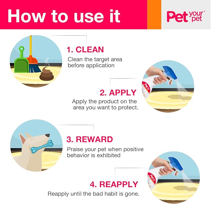 No Pee No Poop Dog Potty Training Spray, 16 Fl Oz – Non-Toxic Dog Spray to Prevent Peeing and Pooping – Natural No Urine Marking Scent Corrector - No Here Stops Dogs Peeing Indoor/Outdoor