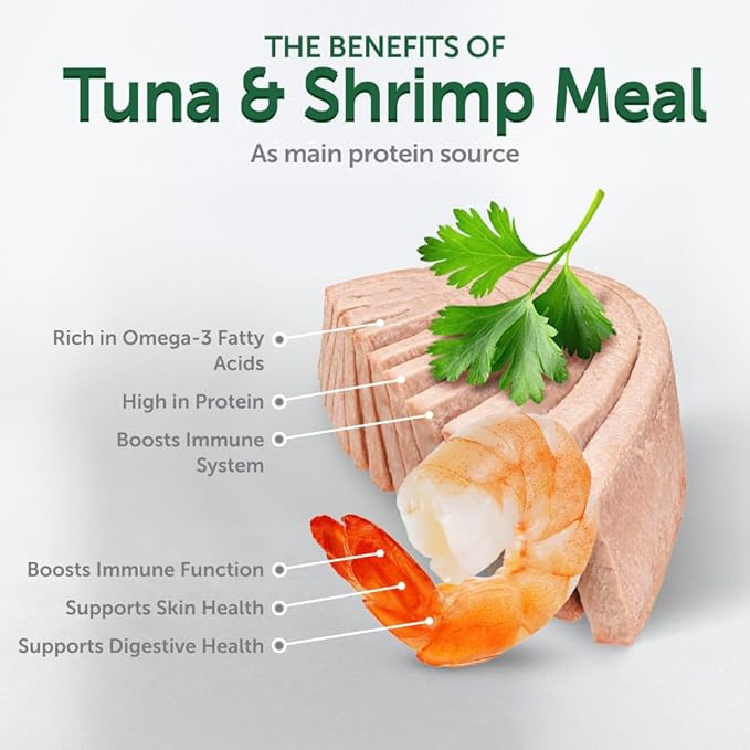 Nature's Protection Superior Care Wet Cat Food - Tuna Fish & Shrimp Cat Food Toppers for Adult Cats, Natural, High Protein, 2.46 oz. Pouches (24-Pack)