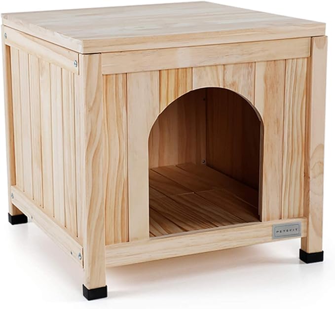Petsfit Indoor Dog House, Cat Litter Box Enclosure Furniture with Elevated and Ventilate Floor for Small Dogs and Cats