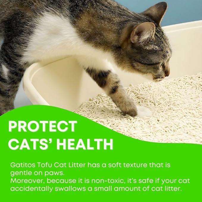 Gatitos Tofu Cat Litter Climping Quickly, Natural Material, Dissolves in Water and can be Flushed Down The Toilet, Vacuum Packing（Original Flavor| Pack*1）