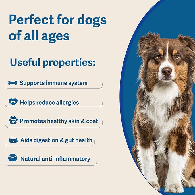 Allergy & Immune Support for Dogs – Soft Chews with Colostrum, Quercetin, Salmon Oil, Hemp Seed Oil, Vitamin C, Turmeric, Bromelain, Probiotics – Itchy Skin Relief, Seasonal Allergy Chews