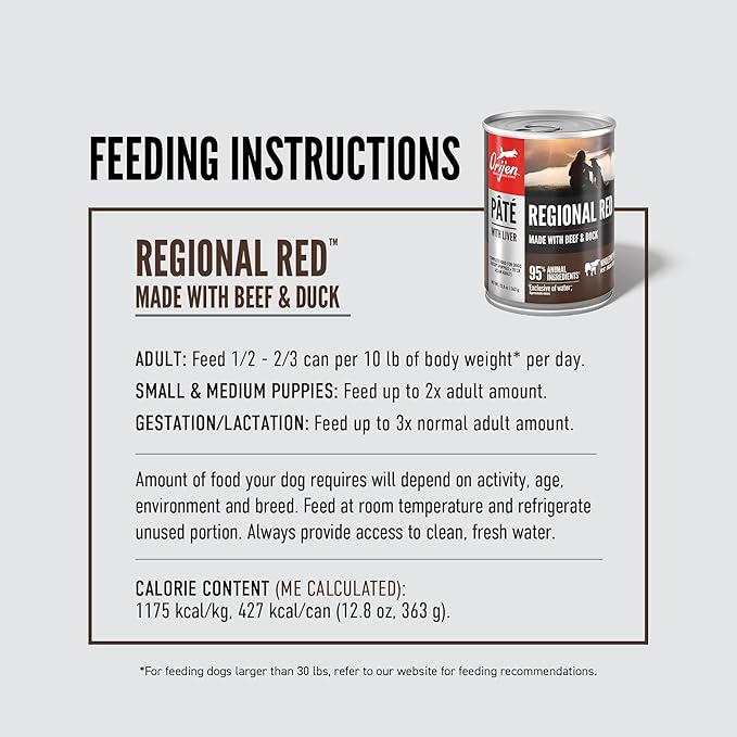 ORIJEN Pate Wet Dog Food Regional Red Recipe with Liver 12.8oz Cans (12 Count)