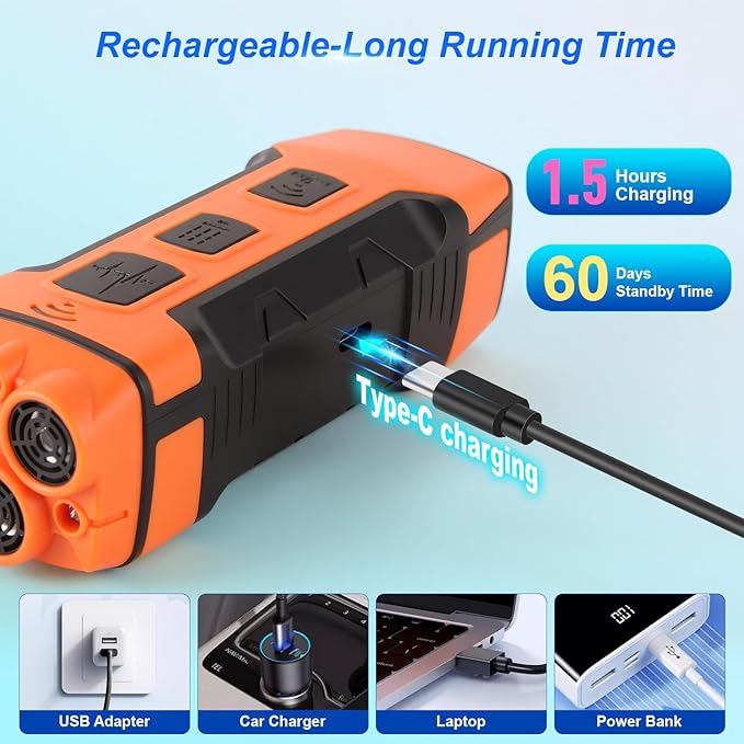 Dog Bark Deterrent Devices Anti Barking Device for Dogs 5in1 Solution for Dog Behavior Problems Safe Portable Flashlight & Beep for Small, Medium & Large Dogs Orange