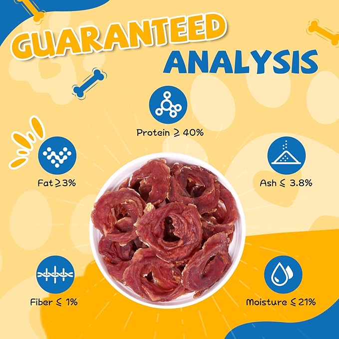 gazeupon Dog Treats Duck Jerky Rings, Natural Duck Breast, Healthy Training Rewards for Dogs w/Glucosamine Chondroitin