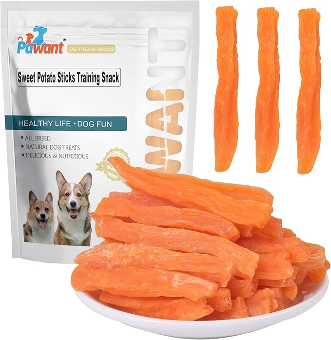 Sweet Potato Dog Treats no Rawhide for Small and Large Dog Sticks Puppy Training Snacks Grain Free 1 lb/454g