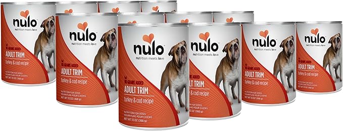 Nulo Grain-Free Turkey & Cod Recipe Adult Trim Wet Canned Dog Food, 13 Ounce, 12 Cans