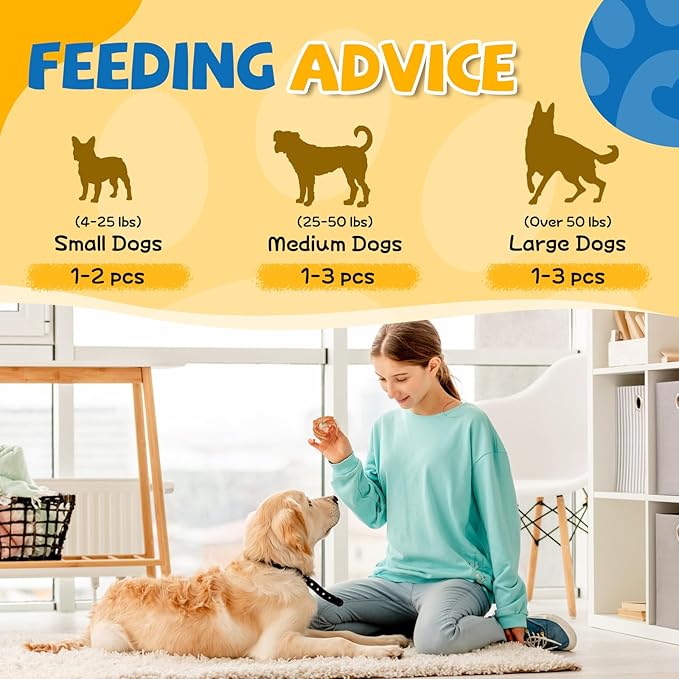 gazeupon Dog Treats Chicken Jerky Rings, Natural Chicken Breast, Healthy Training Rewards for Dogs w/Glucosamine Chondroitin