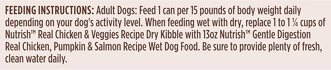 Nutrish Gentle Digestion Premium Paté Wet Dog Food, Real Chicken, Pumpkin & Salmon Recipe, 13 oz. Can, 12 Count (Rachael Ray)