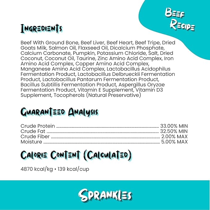 Freeze Dried Dog Food for Small & Large Breeds Dogs, 6 Oz Beef Dog Food Toppers for Picky Eatres, Made in USA - Grain Free & All Natural Freeze Dried Dog Treats Made with 96% Meat Organs