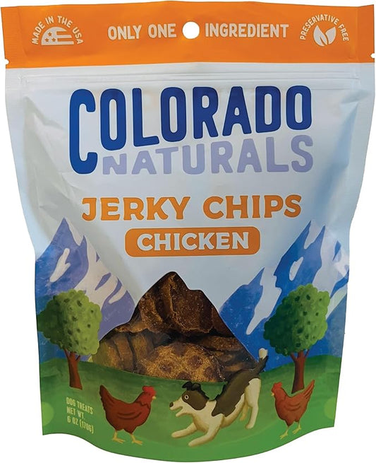Chicken Jerky Chips Dog Treats, 6 oz – All-Natural, Made in USA, No Fillers or Preservatives – Promote Bone and Joint Health