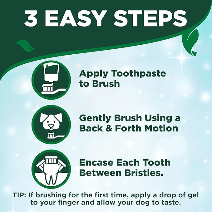 Vet's Best Dog Toothpaste & Toothbrush Kit for Puppies – Puppy Essentials – Dog Toothbrush & Toothpaste for Young Dogs- Perfect for Puppy Teething, Freshens Breath - Peanut Butter Flavor, 3.5 oz