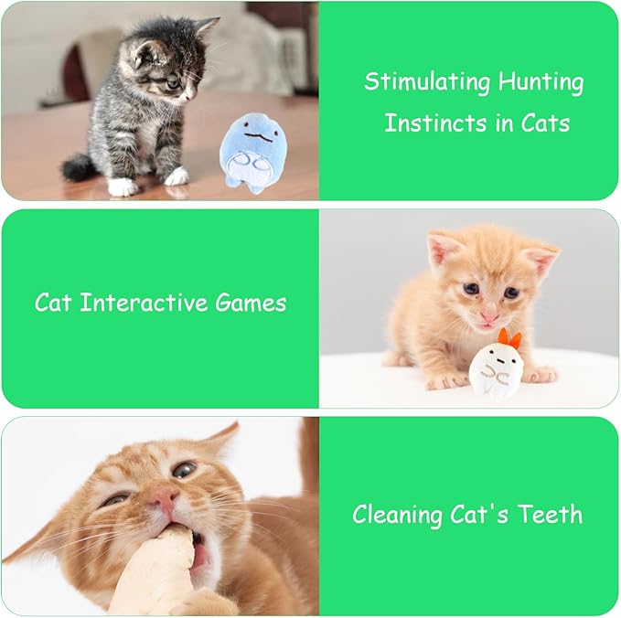 6 Pack Catnip Toys for Indoor Cats – Plush Chew & Kick Toys for Kittens and Adults – Catnip Stuffed Soft Cat Toys for Exercise, Anxiety Relief & Interactive Play