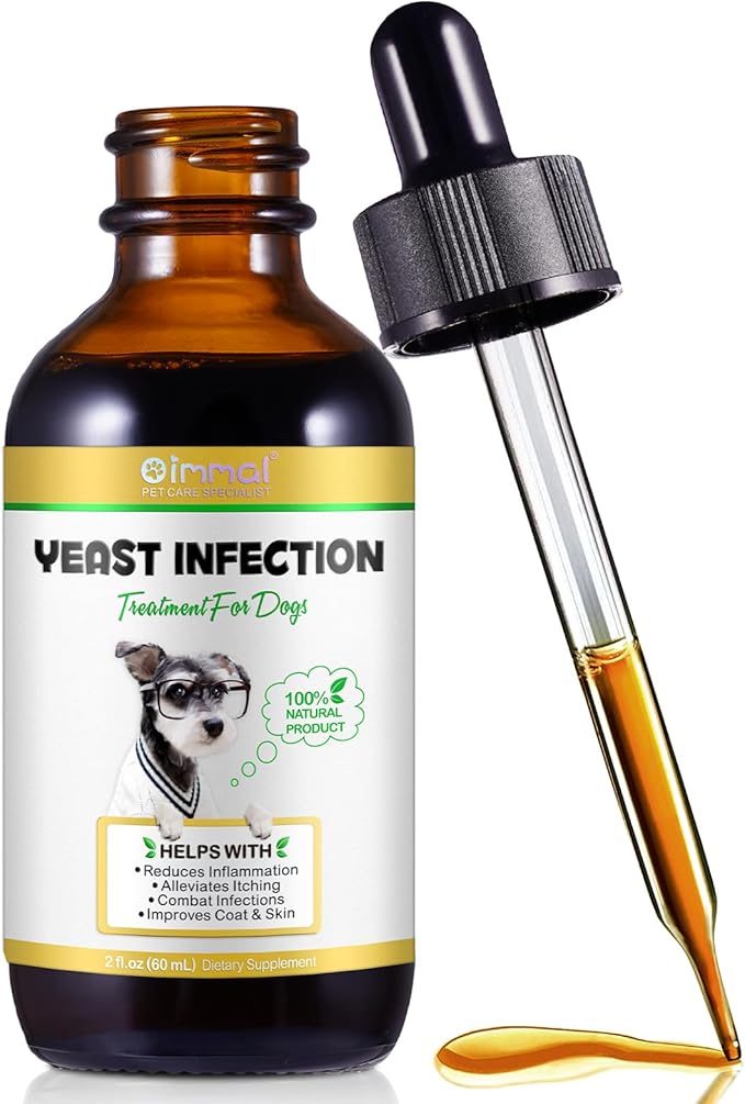 Yeast Infection Treatment for Dogs, Natural Dog Pets Herbal Supplement, Supports Dog Healthy Itch Relief, Ear Infection Treatment, Dogs Allergy Relief, Inflammation Relief (2 Fl Oz)