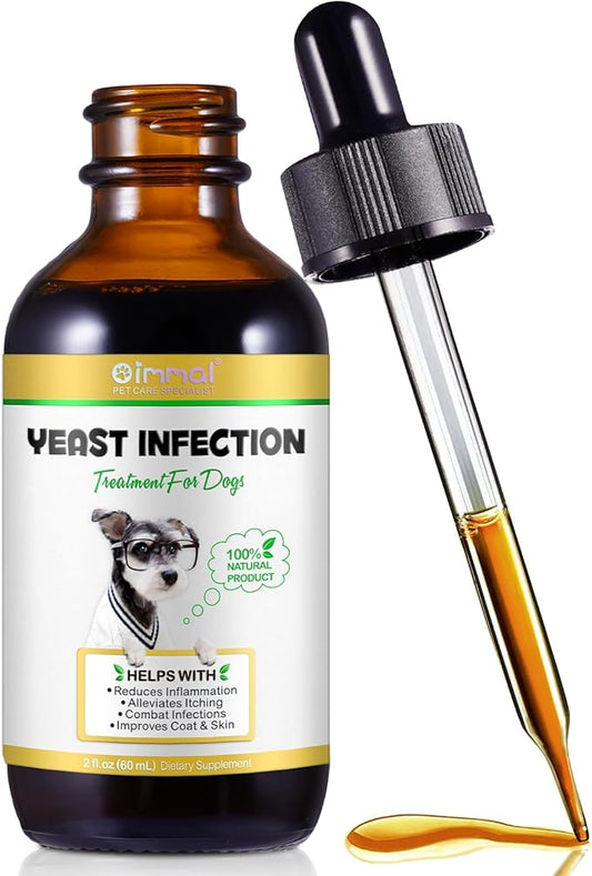 Yeast Infection Treatment for Dogs, Natural Dog Pets Herbal Supplement, Supports Dog Healthy Itch Relief, Ear Infection Treatment, Dogs Allergy Relief, Inflammation Relief (2 Fl Oz)