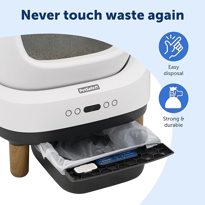 PetSafe Waste Bin Liners – Drawstring Liners for ScoopFree OpenSky Cat Litter Box – Easy Cleanup, 15 Count