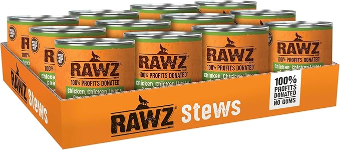 Rawz STEW & Goat's Milk Dog Food, 10 Ounce Cans (Chicken/Chicken Liver & Goats Milk) -Case of 12 Cans