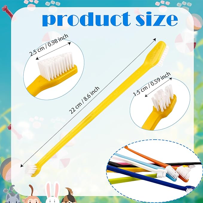160 Pcs Dog Toothbrush Dual Head Dental Brushes Bulk Pet Tooth Brushing Kit Puppy Long Handle Toothbrush for Large and Small Dogs Cats Most Pets Teeth Cleaning Oral Care Supplies, 8 Colors