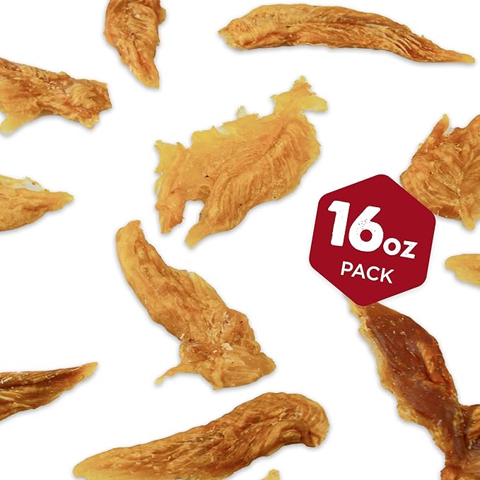 Best Bully Sticks Chicken Fillets, All-Natural Jerky Dog Treats - 16 oz (Pack of 1) Bag of Premium Chicken Strips for Dogs - High-Protein, Limited Ingredient Jerky Treats