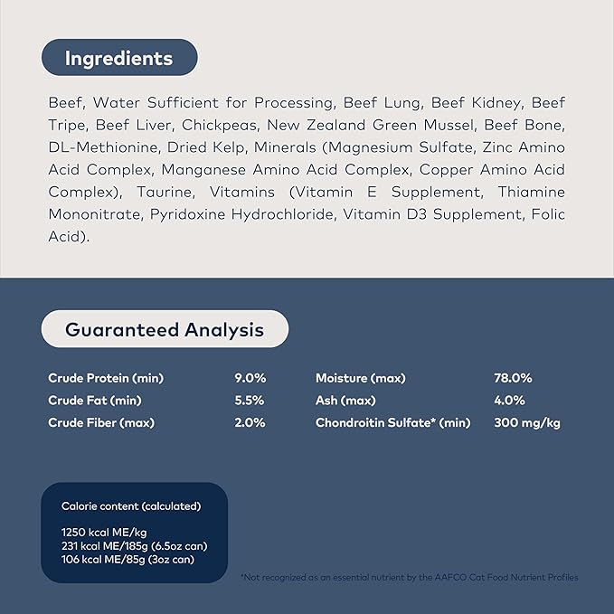 ZIWI Peak Canned Wet Cat Food – All Natural, High Protein, Grain Free, Limited Ingredient, with Superfoods (Beef, Case of 24, 3oz Cans)