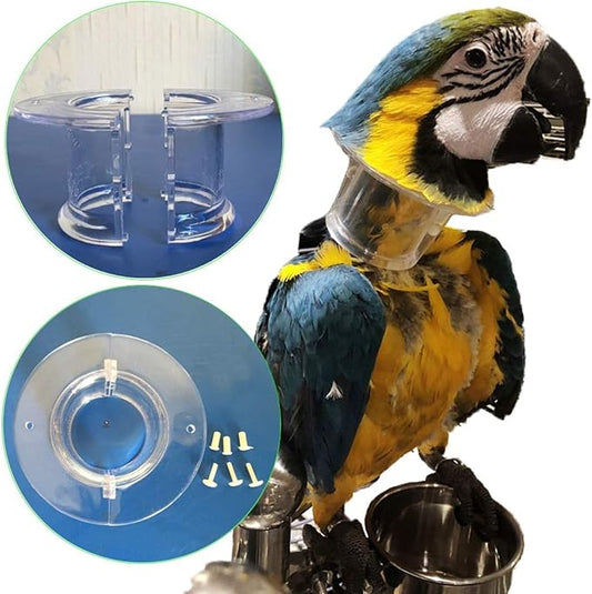 QBLEEV Pet Parrot Anti-bite Collar, Anti-Grab Feather Lick Wound Healing Neck Collar, Stress-Free Recovery from Injuries Post-Surgery, Protective Recovery Collars Fit Lovebird Macaws Budgies Cockatiel